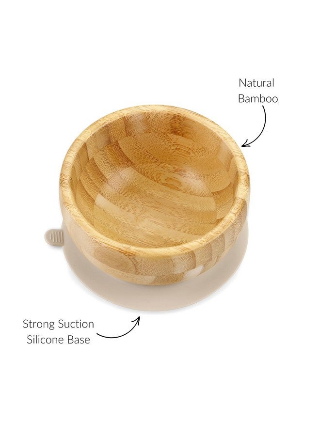 PandaEar Baby Bamboo Suction Bowl with Silicone Spoons, Wooden Baby Bowls for Toddlers & Kids, Divided Non-Slip Wooden Bowl Feeding Supplies - Image 4