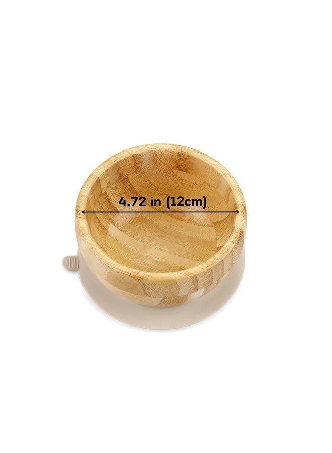 PandaEar Baby Bamboo Suction Bowl with Silicone Spoons, Wooden Baby Bowls for Toddlers & Kids, Divided Non-Slip Wooden Bowl Feeding Supplies - Image 3