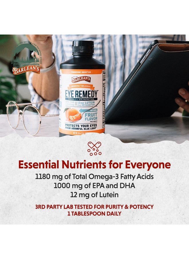 Barlean's Eye Remedy Supplement, Tangerine Flavored Fish Oil Liquid with Lutein, Astaxanthin and Zeaxanthin,1,000mg Omega 3 EPA DHA, Eye Care Supplements, 16 oz - Image 5