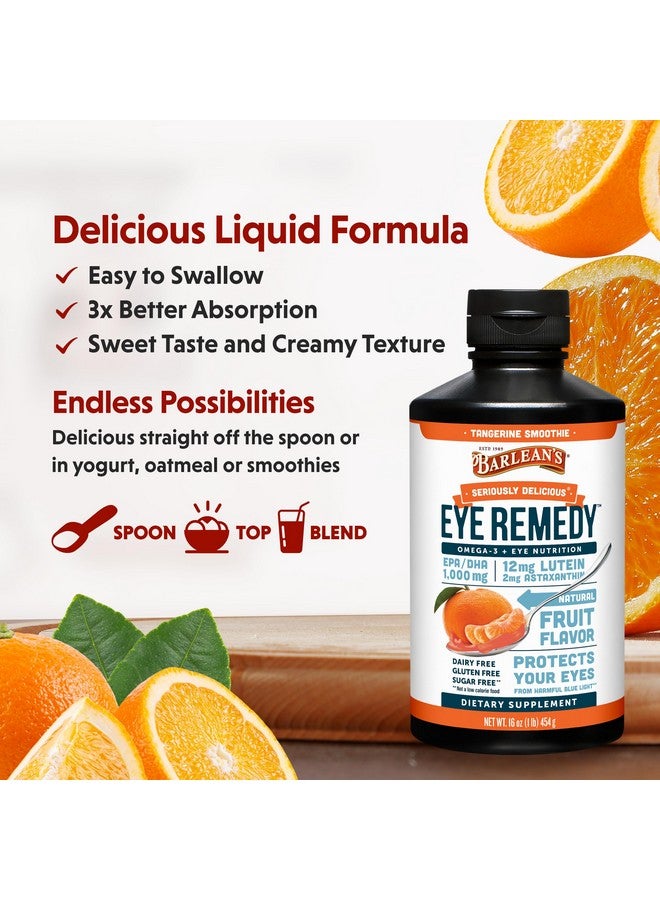 Barlean's Eye Remedy Supplement, Tangerine Flavored Fish Oil Liquid with Lutein, Astaxanthin and Zeaxanthin,1,000mg Omega 3 EPA DHA, Eye Care Supplements, 16 oz - Image 3