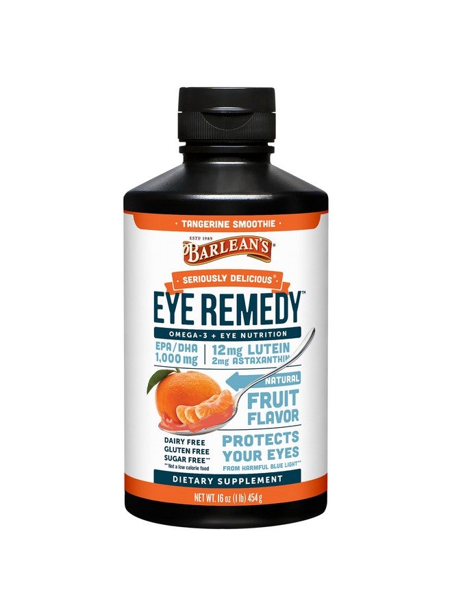 Barlean's Eye Remedy Supplement, Tangerine Flavored Fish Oil Liquid with Lutein, Astaxanthin and Zeaxanthin,1,000mg Omega 3 EPA DHA, Eye Care Supplements, 16 oz - Image 1