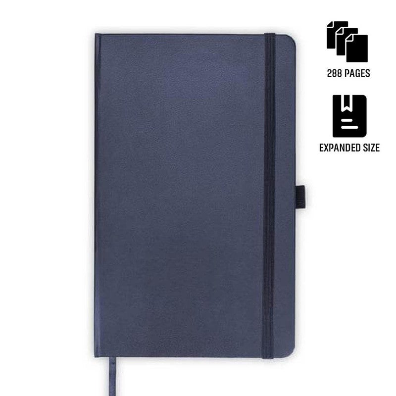 Santhome BARON Expanded A5 Hard Cover Notebook|288 Pages Premium Ruled Journal with Pen Loop, Paper Pocket & Elastic Closure|Smooth 80gsm Cream-White Paper|Professional Writing Diary for Work & Study - Image 1