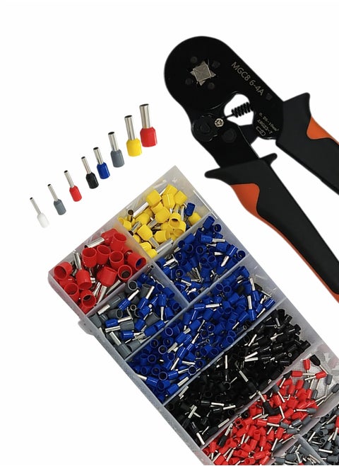 Ferrule Crimping Tool Kit, 1200 PCS Terminals + HS30J Crimping Tool (AWG23-7) – Versatile Wire Terminal Connector Set for Electrical Projects