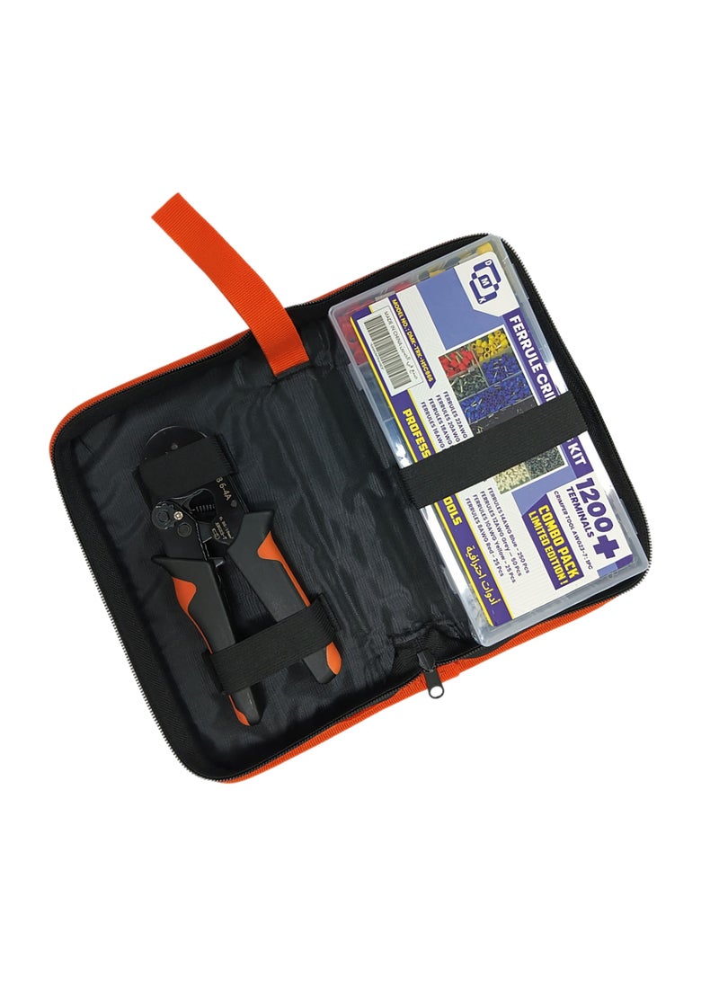 Ferrule Crimping Tool Kit, 1200 PCS Terminals + HS30J Crimping Tool (AWG23-7) – Versatile Wire Terminal Connector Set for Electrical Projects