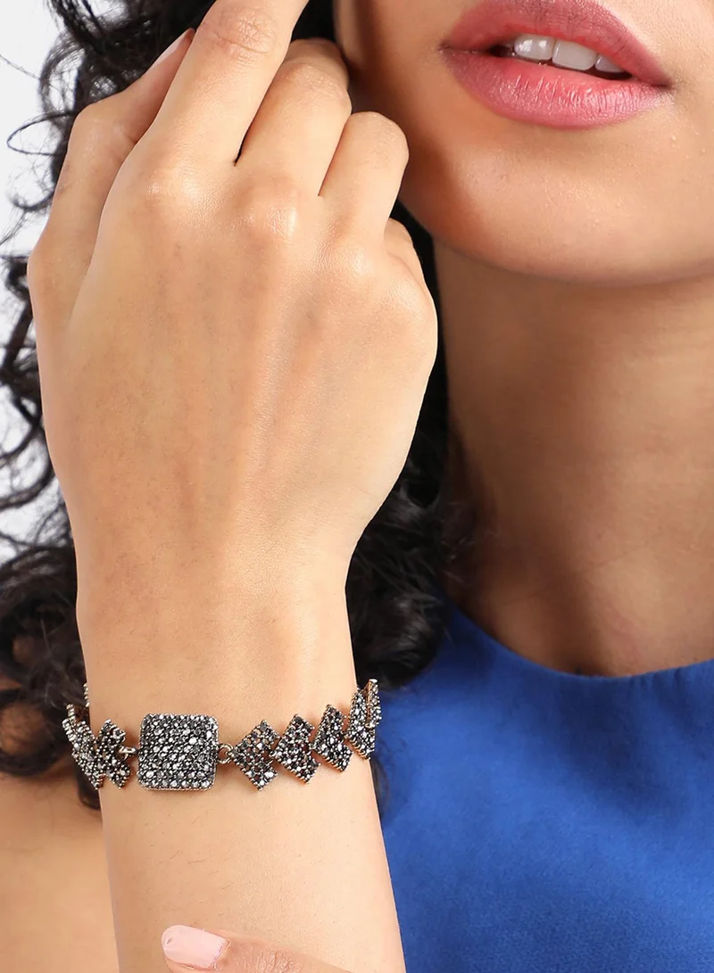 سوهي سوار عنقودي هندسي - فضي