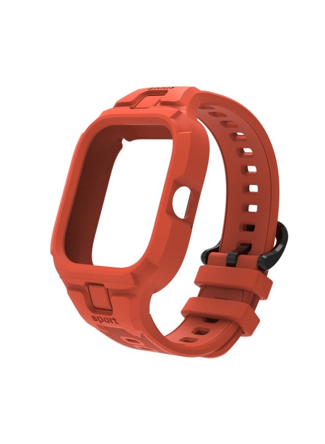 Loquat Redmi Watch 4 Strap Fashion Sport Single Color Two-Tone One Strap-Color:Dynamic Orange - Image 1