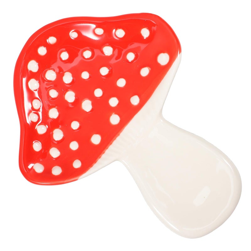 Ceramic Mushroom Spoon Rest Heat Resistant Utensil Holder For Kitchen Stove And Dining Table - Image 2