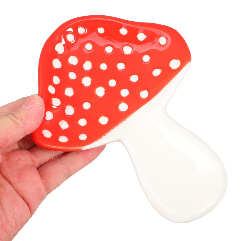 Ceramic Mushroom Spoon Rest Heat Resistant Utensil Holder For Kitchen Stove And Dining Table - Image 5