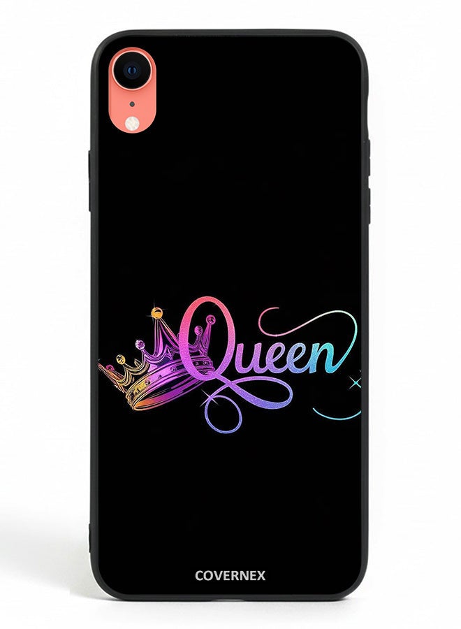 Covernex Apple iPhone XR Protective Case Cover Printed Featuring The Queen with Holographic Crown - Image 2