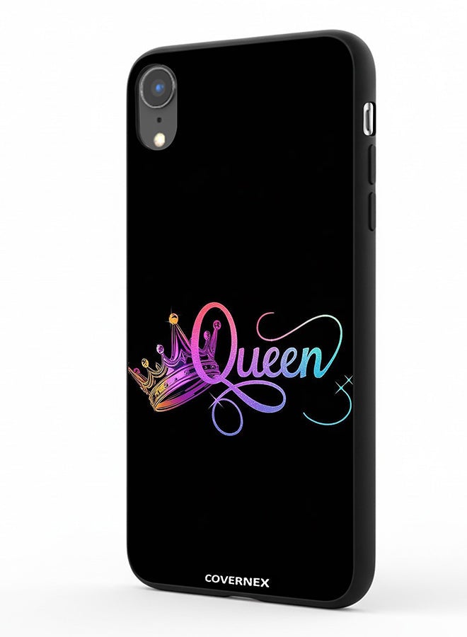 Covernex Apple iPhone XR Protective Case Cover Printed Featuring The Queen with Holographic Crown - Image 1