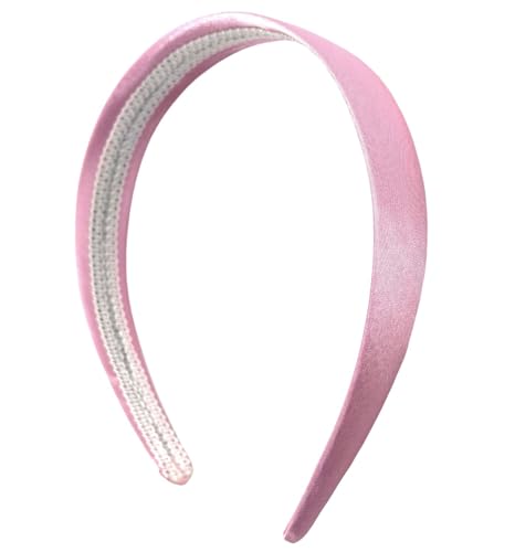MDSTYLE Headband for Women and Girls - 1 inch Hairband - Hair Accessories, Hard Headbands, Satin Hairbands (Pink, 1 inch) - Image 1