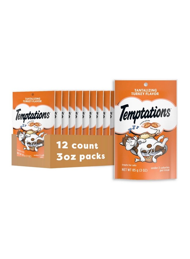 تيمبتيشنز مكافآت القطط الكلاسيكية المقرمشة والطرية من تيمبتيشنز بنكهة الديك الرومي الشهية، عبوة 3 أونصات (عبوة من 12 قطعة) - Image 1