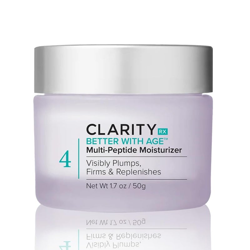 ClarityRx Better With Age Multi-Peptide Anti-Aging Facial Moisturizer, Natural Lifting & Tightening Face Cream, Plant Based, Cruelty Free, Paraben Free (1.7 oz) - Image 1