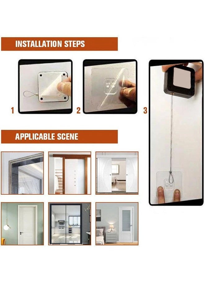 HALAMODO Non-perforated Automatic Sensing Door Closer Multifunctional Automatic Door Closer Automatic Door Closer For Household And Commercial Use With Pull Cord Type Door Closer  - Image 4
