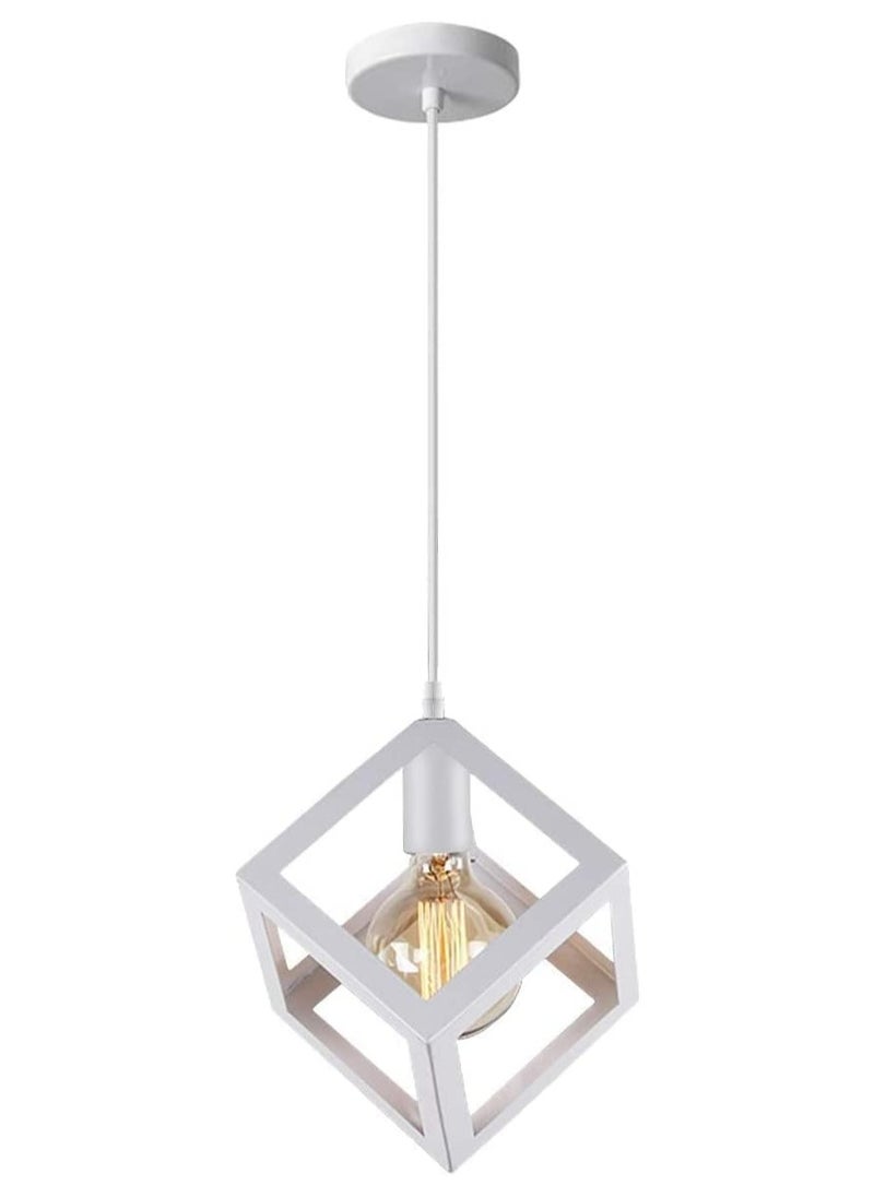 HUA QIANG WANG 1-Head White Ceiling Mount Industrial Pendant Light with Adjustable Hanging Height, Designed for Kitchen Islands, Living Rooms, Dining Rooms, and Bedrooms  - Image 1