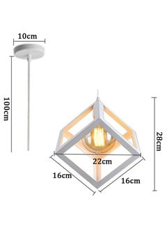 HUA QIANG WANG 1-Head White Ceiling Mount Industrial Pendant Light with Adjustable Hanging Height, Designed for Kitchen Islands, Living Rooms, Dining Rooms, and Bedrooms  - Image 2