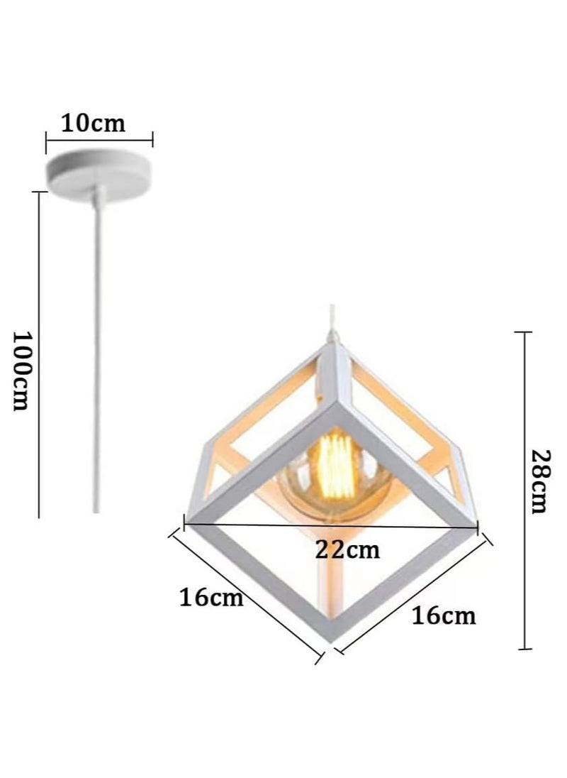 HUA QIANG WANG 1-Head White Ceiling Mount Industrial Pendant Light with Adjustable Hanging Height, Designed for Kitchen Islands, Living Rooms, Dining Rooms, and Bedrooms  - Image 2
