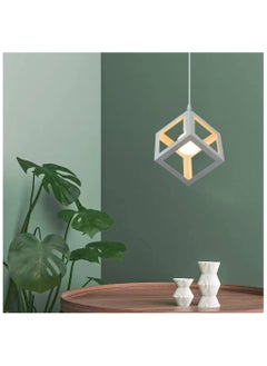 HUA QIANG WANG 1-Head White Ceiling Mount Industrial Pendant Light with Adjustable Hanging Height, Designed for Kitchen Islands, Living Rooms, Dining Rooms, and Bedrooms  - Image 3