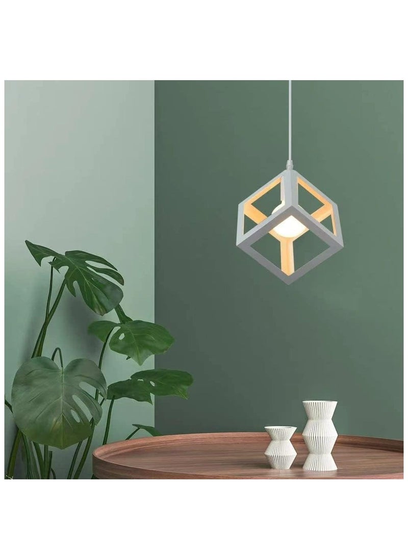 HUA QIANG WANG 1-Head White Ceiling Mount Industrial Pendant Light with Adjustable Hanging Height, Designed for Kitchen Islands, Living Rooms, Dining Rooms, and Bedrooms  - Image 3