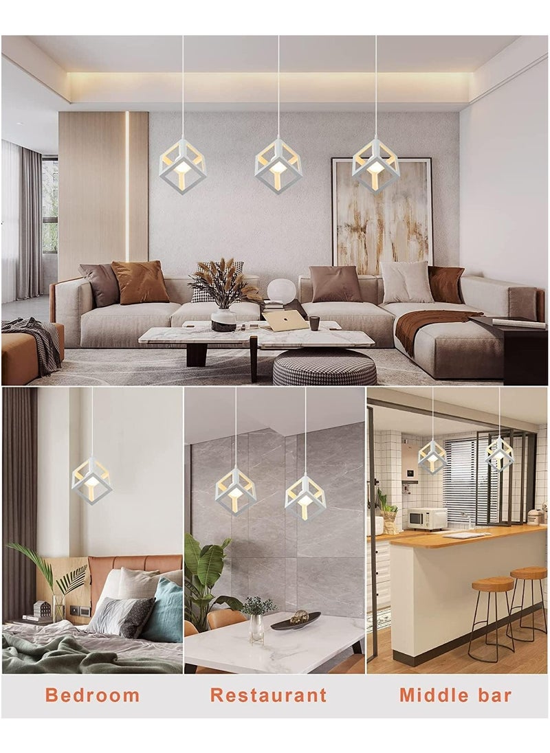 HUA QIANG WANG 1-Head White Ceiling Mount Industrial Pendant Light with Adjustable Hanging Height, Designed for Kitchen Islands, Living Rooms, Dining Rooms, and Bedrooms  - Image 5