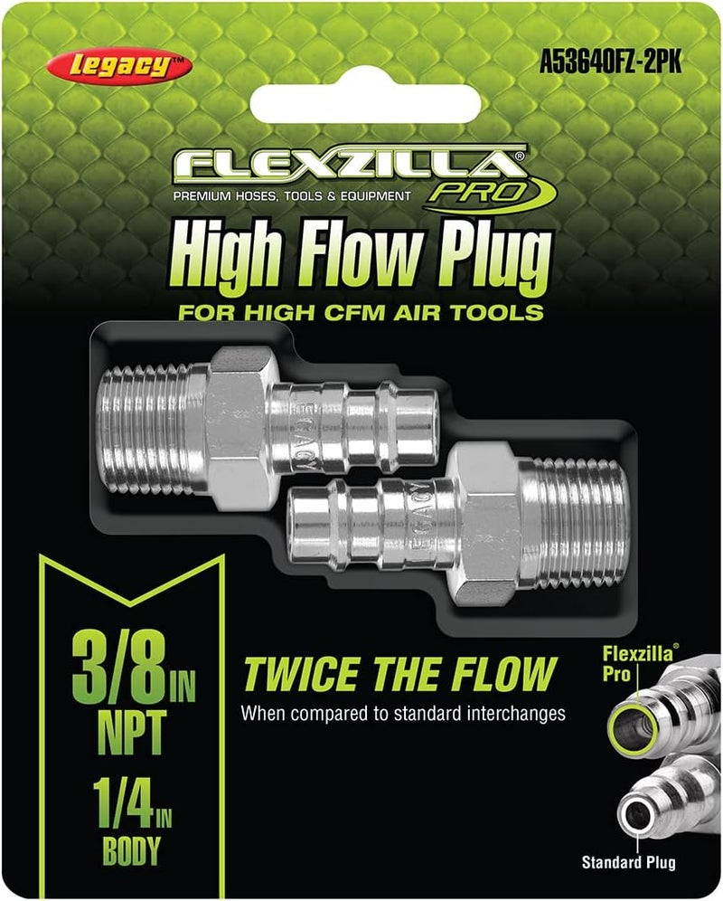 Flexzilla Pro High Flow Plug (2 Pack), 1/4" Body, 3/8" MNPT - A53640FZ-2PK - Image 2