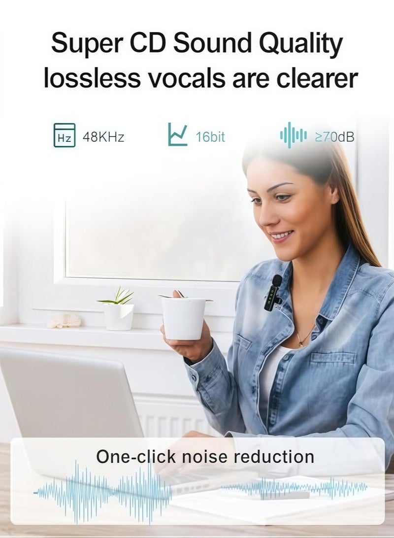 3-in-1 LCD Wireless Lavalier Microphone - Plug and play wireless microphone with 2 microphones, compatible with a wide range of devices for video recording - interviews - vlogs - automatic synchronization and noise reduction - 2.4 GHZ - Image 3