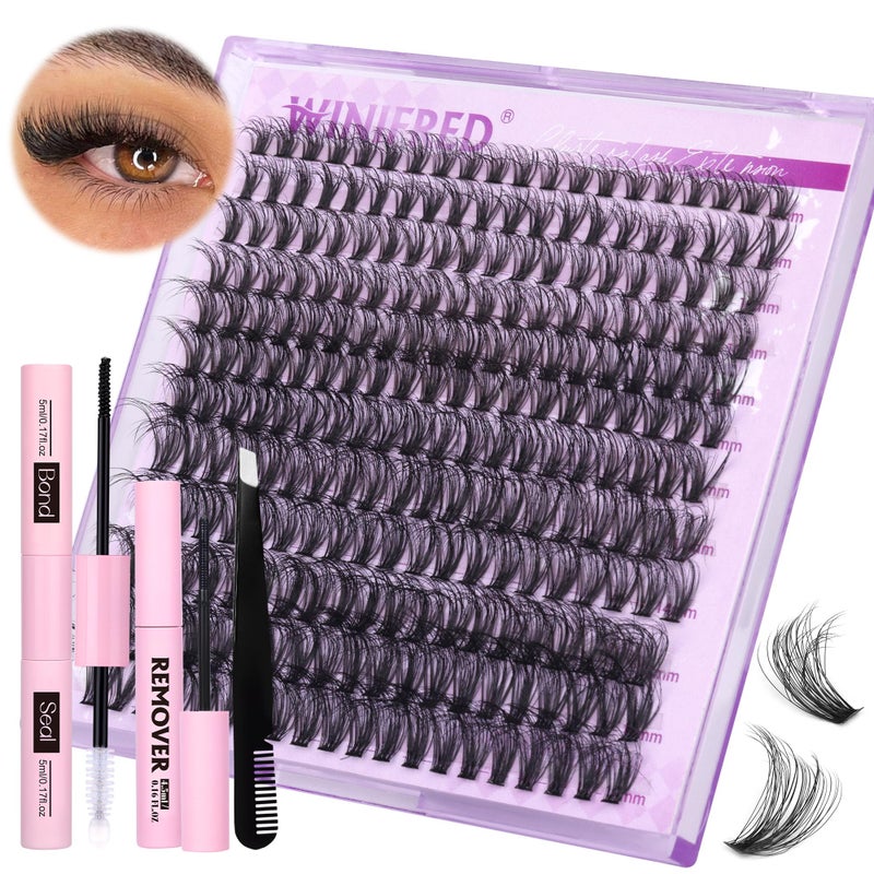 Winifred Lash Clusters Kit Lash Extension Kit Wispy 816mm Natural Lashes Clusters 240pcs Eyelash Extension Clusters 30D Individual Lashes with Lash Bond and Seal Lash Remover Lash Tweezers by Winifred - Image 2