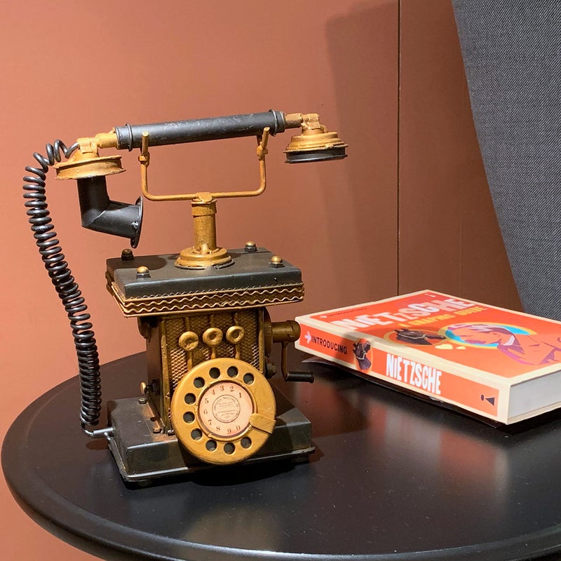 VANLAXY Creative Retro Decorative Phone Model Telephone Coin Bank Money Saving Antique Phone Figurine Cafe Bar Window Decor Model Home Desk Decoration - Image 2