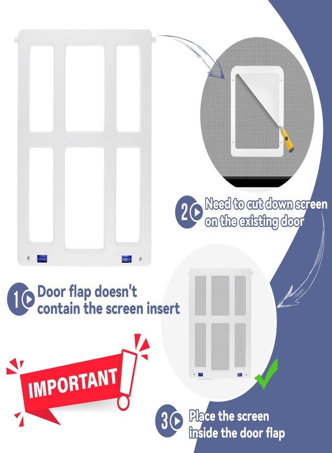 NAMSAN Dog Screen Door, Passage Size 12 x 16 inches, Dog Door for Screen Door, Large Pet Door for Sliding Door, Magnetic Automatic Closing, Self-Assembly, Lockable, White - Image 4