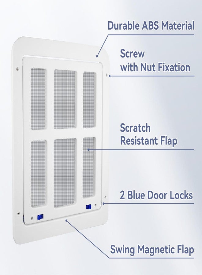 NAMSAN Dog Screen Door, Passage Size 12 x 16 inches, Dog Door for Screen Door, Large Pet Door for Sliding Door, Magnetic Automatic Closing, Self-Assembly, Lockable, White - Image 3