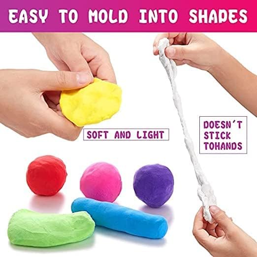 Eclet (Pack of 12) Air Dry Clay, Colorful Children Soft Clay, Creative Art Crafts, Gifts for Kids-Multi Color. Non-Toxic Modeling Magic Fluffy Foam Bouncing Clay Putty Kit for Kids with Tools .146 - Image 2