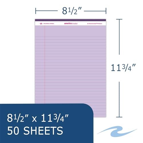 ROARING SPRING Enviroshades Recycled Colored Legal Pads, Orchid, 3 Pack, 8.5" x 11", Legal Ruled, 50 Sheets Per Pad, 15 lb Perforated Paper, Made in USA - Image 2