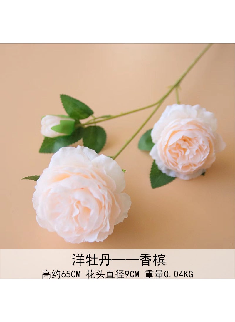 Generic Foreign peony Brazil rose wedding artificial flower artificial flower home base dress props wholesale Champagne 