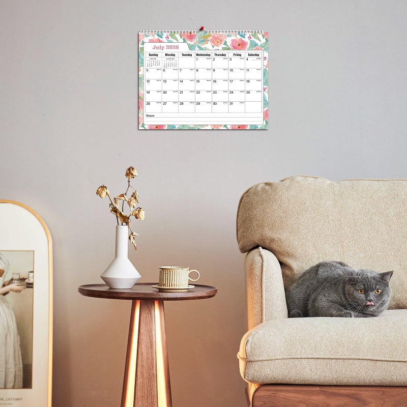 Ymumuda Wall Calendar 2026-2027,11"Ã—14", 18 Months from JAN. 2026 to JUN. 2027, Hanging Calendar Spiral Binding, Unique Monthly Calendar for Easy Planningï¼ŒPerfect for School Office Work Schedule - Image 5