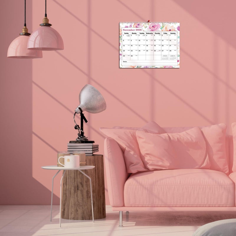 Ymumuda Wall Calendar 2026-2027,11"Ã—14", 18 Months from JAN. 2026 to JUN. 2027, Hanging Calendar Spiral Binding, Unique Monthly Calendar for Easy Planningï¼ŒPerfect for School Office Work Schedule - Image 4