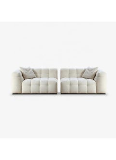 Comfynest Modern 4 Seater Sofa Set Upholstered Fabric Tufted Sectional Couch (White)  - Image 3