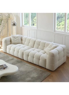 Comfynest Modern 4 Seater Sofa Set Upholstered Fabric Tufted Sectional Couch (White)  - Image 5