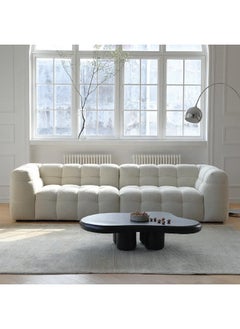 Comfynest Modern 4 Seater Sofa Set Upholstered Fabric Tufted Sectional Couch (White)  - Image 4