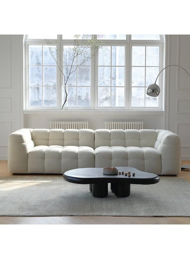 Comfynest Modern 4 Seater Sofa Set Upholstered Fabric Tufted Sectional Couch (White)  - Image 4