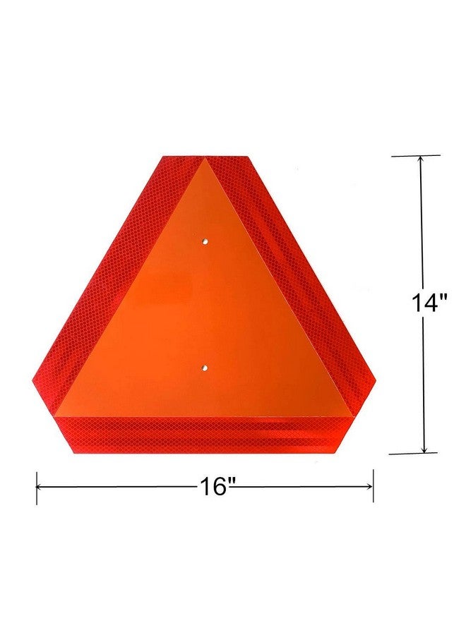 Minton Slow Moving Vehicle Sign Farm Triangle Safety Sign Aluminum 14"X16" Engineering Grade Reflective For Golf Cart - Image 3