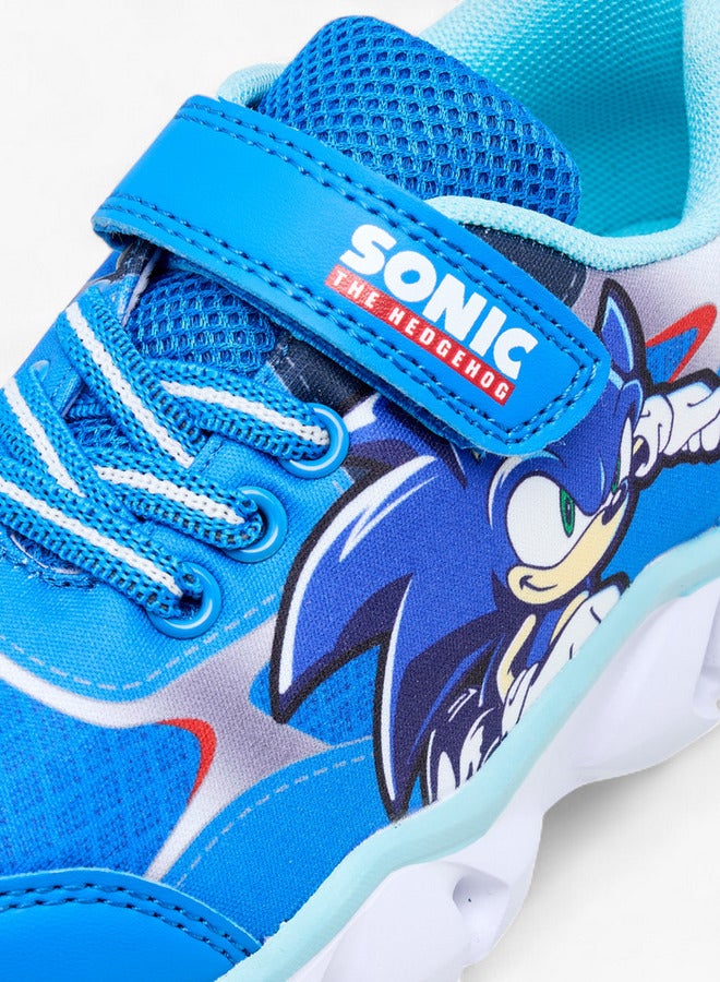 SONIC أحذية رياضية مطبوعة بشخصية القنفذ للأولاد مع إغلاق بخطاف وحلقة - Image 5