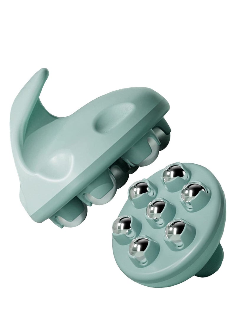 Portable Handheld Full Body Massager with 360-Degree Roller Ball for Muscle Pain Relief in Back, Neck, Shoulders, and Legs - Ideal for Home Use (Green) - Image 1