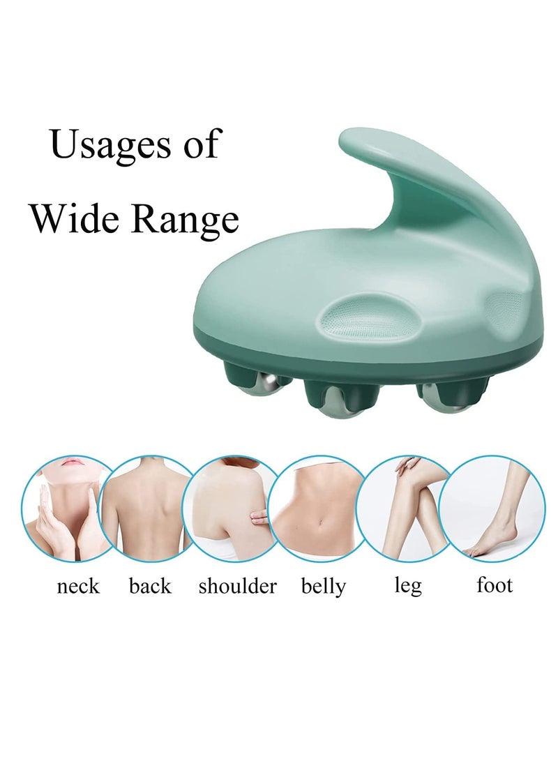 Portable Handheld Full Body Massager with 360-Degree Roller Ball for Muscle Pain Relief in Back, Neck, Shoulders, and Legs - Ideal for Home Use (Green) - Image 4