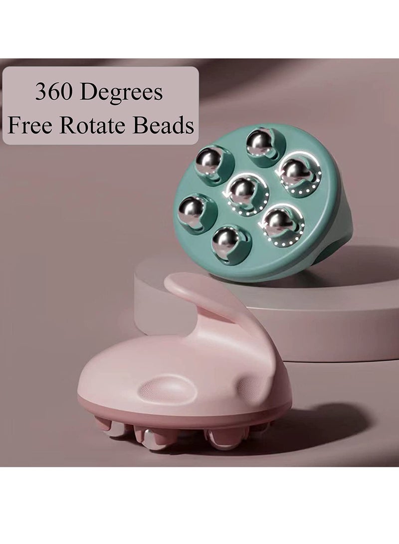 Portable Handheld Full Body Massager with 360-Degree Roller Ball for Muscle Pain Relief in Back, Neck, Shoulders, and Legs - Ideal for Home Use (Green) - Image 2