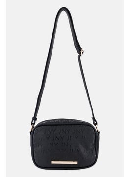 Jones New York Women Brand Logo Cross Body Bag 21 L x 14 H x 6 W cm, Black  - Image 1