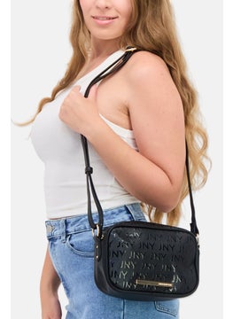 Jones New York Women Brand Logo Cross Body Bag 21 L x 14 H x 6 W cm, Black  - Image 2