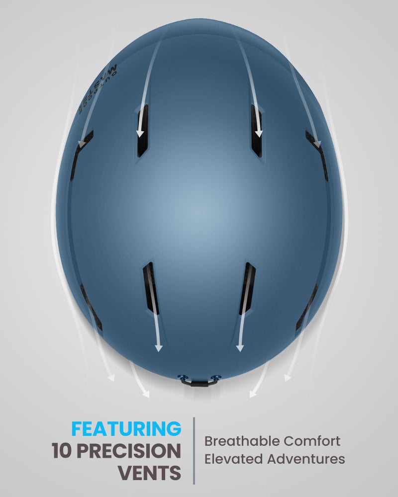 OutdoorMaster طقم خوذة التزلج OutdoorMaster، خوذة التزلج مع نظارات للبالغين - غلاف PC متين، رغوة EPS واقية و 10 فتحات تبريد - خوذات ثلج للرجال والنساء والشباب - Image 3