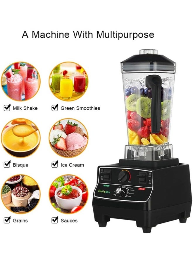 Biolomix BioloMix Professional Countertop Blender Smoothie Mixer,2200W,Black, Uk Plug, T5300  - Image 2