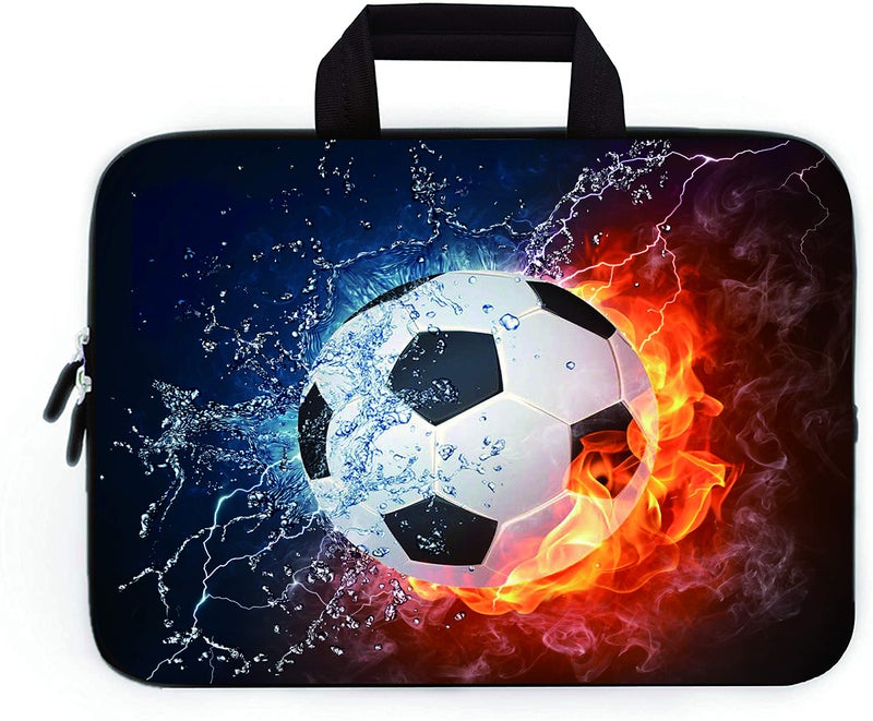 Baocool 11" 11.6" 12" 12.1" 12.5" inch Laptop Carrying Bag Chromebook Case Notebook Ultrabook Bag Tablet Cover Neoprene Fit Samsung Google Acer HP DELL Lenovo Asus (11 11.6 12.1 12.2 inch, Football Fire) - Image 1