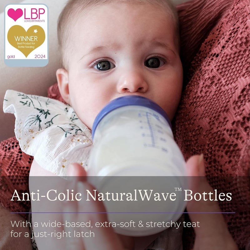 Lansinoh زجاجة Lansinoh المضادة للمغص للأطفال - عبوة 2 بسعة 160 مل مع حلمات NaturalWave® - Image 2